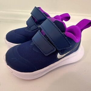 Nike Star Runner 3 Navy Purple Baby Toddler Sneakers Shoes  Size 3C